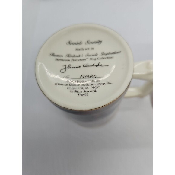 NEW 6th Set of 2Thomas Kinkade Seaside Inspirations Heirloom Porcelain MugsA1380 - Picture 7 of 8